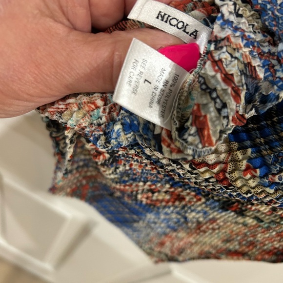 Nicola Colorful Paisley and Plaid Sleeveless Top very stretchy y2k print retro - Picture 5 of 5